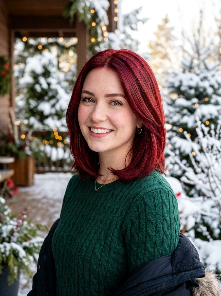 Ruby Red Gloss Shoulder Length Hair - 20 red gloss hair color ideas - 20 red gloss hair color ideas