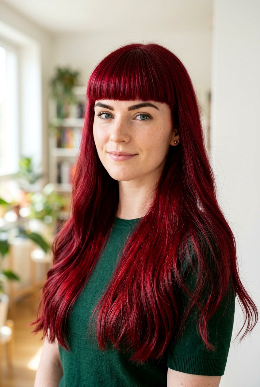 Ruby Red Hair With Bangs - 20 ruby red hair color - 20 ruby red hair color