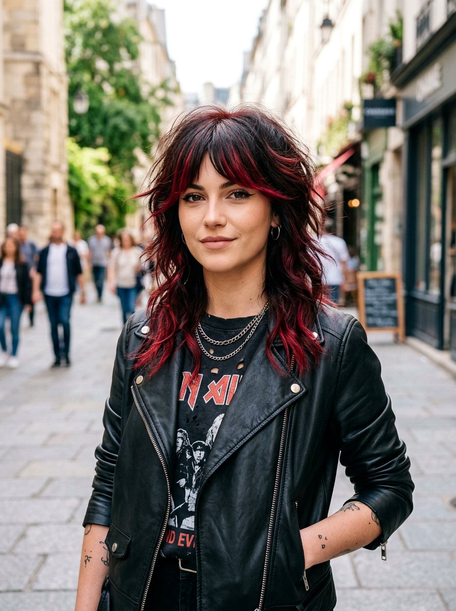 Ruby Red Highlights On Brunette Shag Haircut - 20 ruby red highlights on brunette hair - 20 ruby red highlights on brunette hair