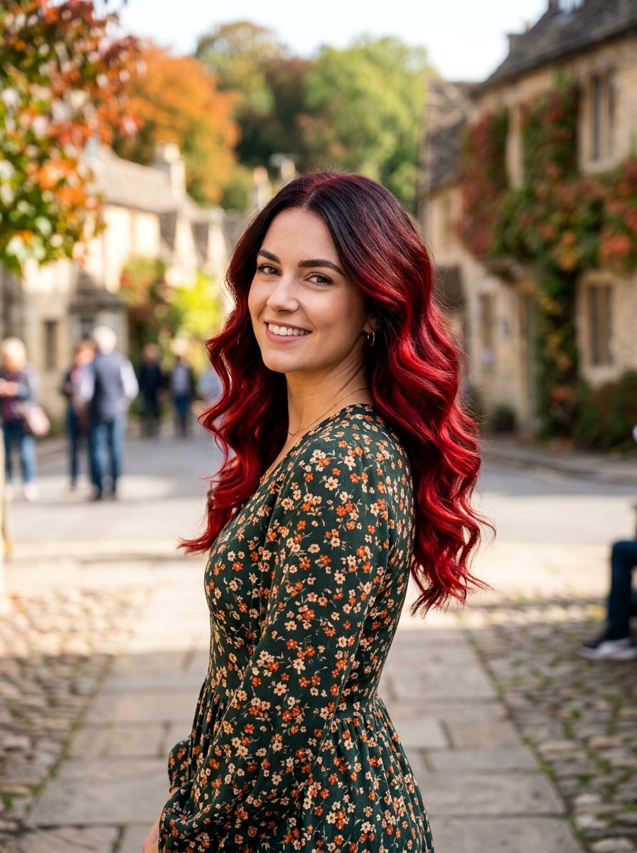 Ruby Red Ombre On Brunette Hair - 20 ruby red highlights on brunette hair - 20 ruby red highlights on brunette hair