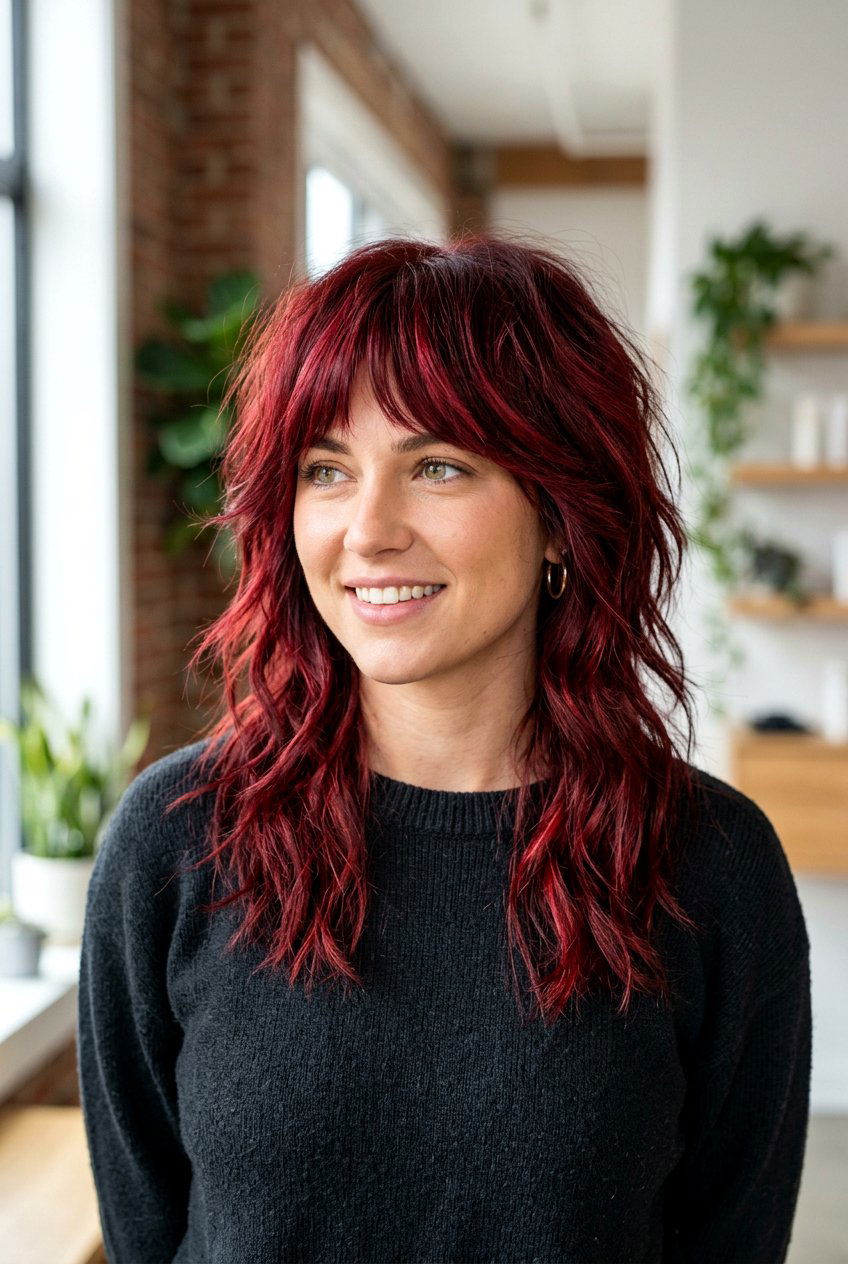 Ruby Red Shag Haircut - 20 ruby red hair color - 20 ruby red hair color