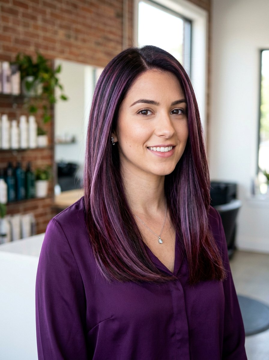 Ruby Violet Balayage on Dark Brunette Hair - 20 ruby balayage on brunette hair - 20 ruby balayage on brunette hair