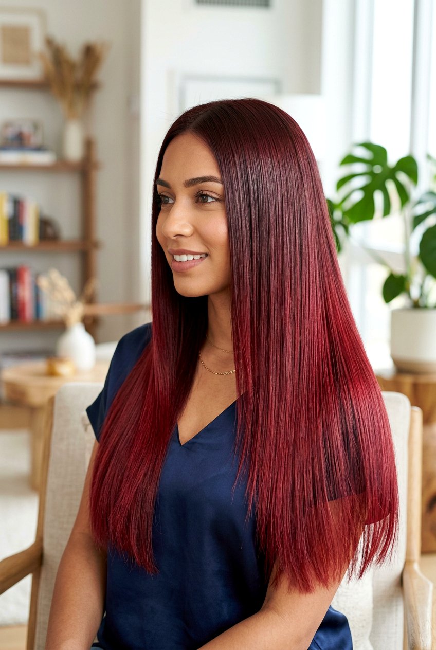 Ruby red ombre straight hair - 20 red ombre hair color - 20 red ombre hair color