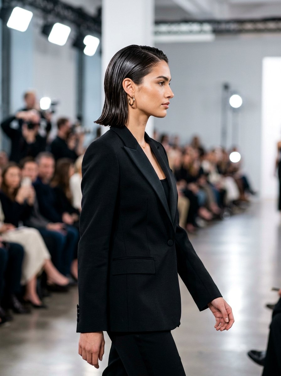 Runway Wet Look Bob - 20 runway wet look hairstyle - 20 runway wet look hairstyle