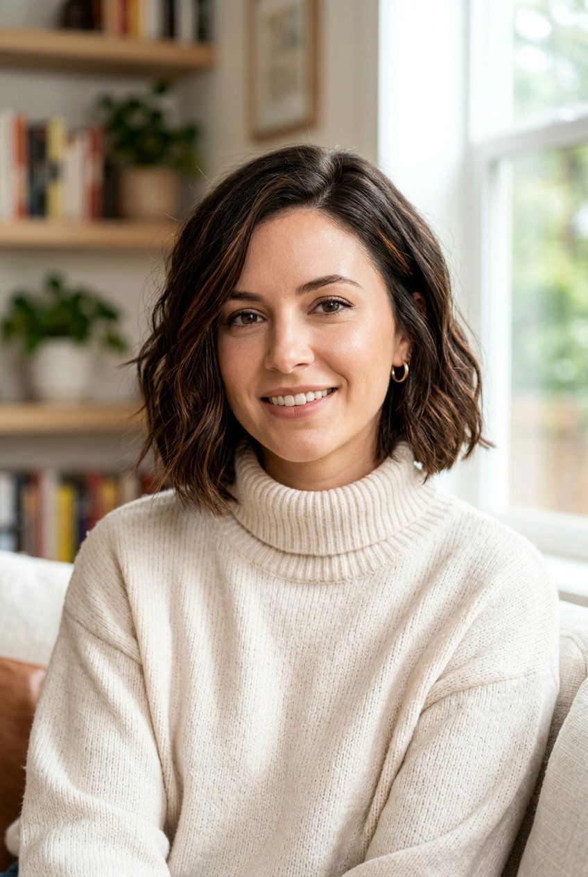 Sable Thick Bob With Cinnamon Babylights - 20 brunette babylights for fine hair women - 20 brunette babylights for fine hair women