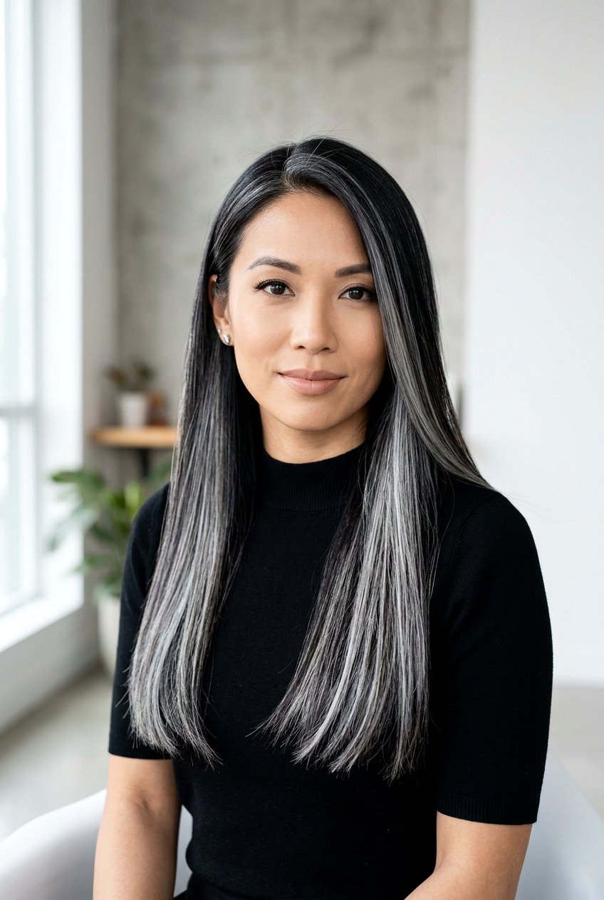 Salt And Pepper Balayage On Black Hair - 20 salt and pepper balayage - 20 salt and pepper balayage