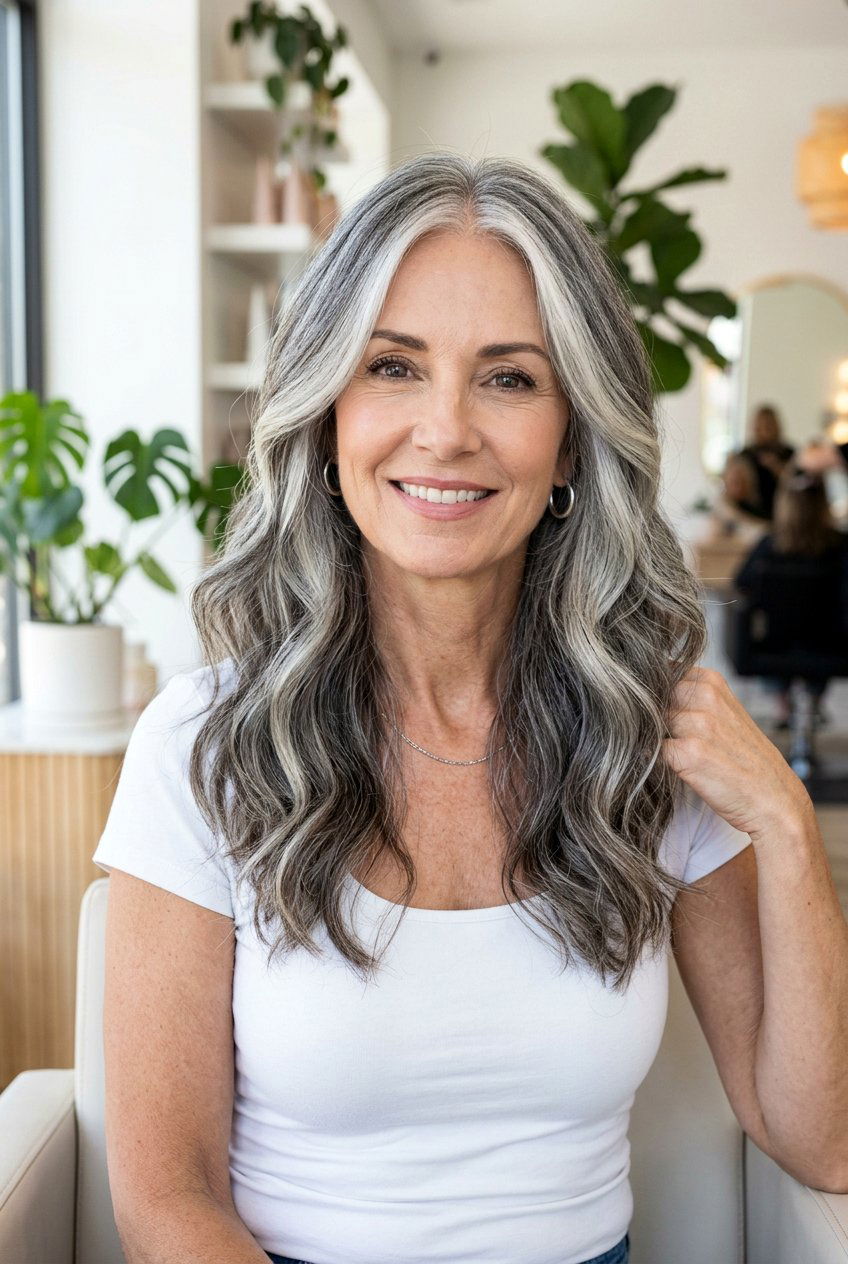 Salt And Pepper Balayage With Face Framing Pieces - 20 salt and pepper balayage - 20 salt and pepper balayage