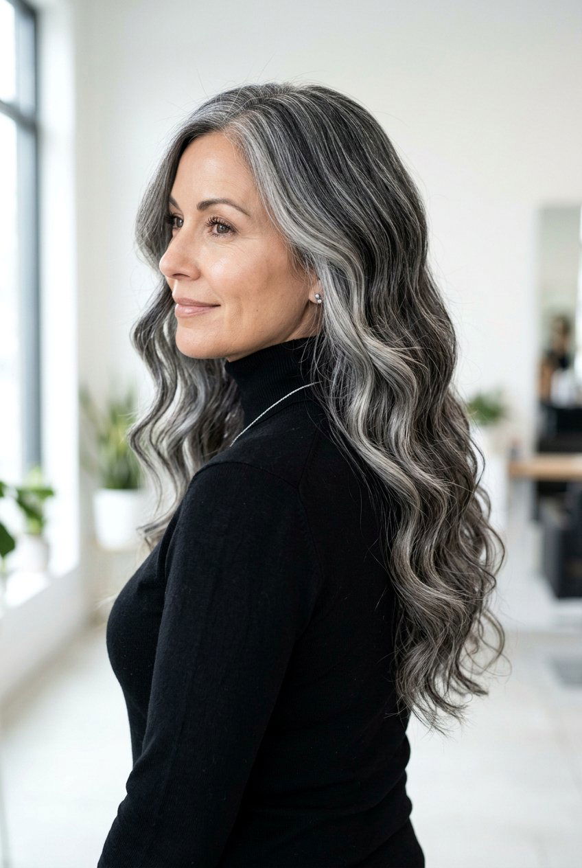 Salt And Pepper Balayage - 20 balayage for women with naturally gray hair - 20 balayage for women with naturally gray hair