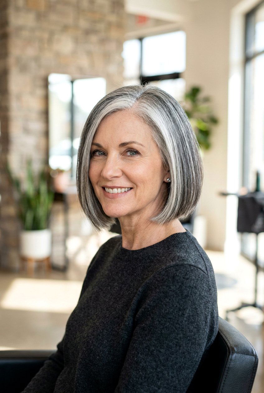 Salt And Pepper Bob Haircut - 20 transition to gray hair styles - 20 transition to gray hair styles