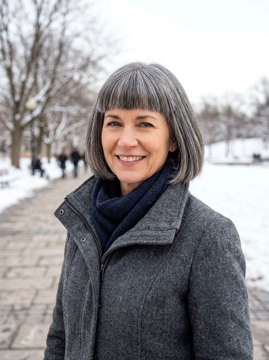 Salt And Pepper Bob With Bangs - 20 salt and pepper bob for older women - 20 salt and pepper bob for older women