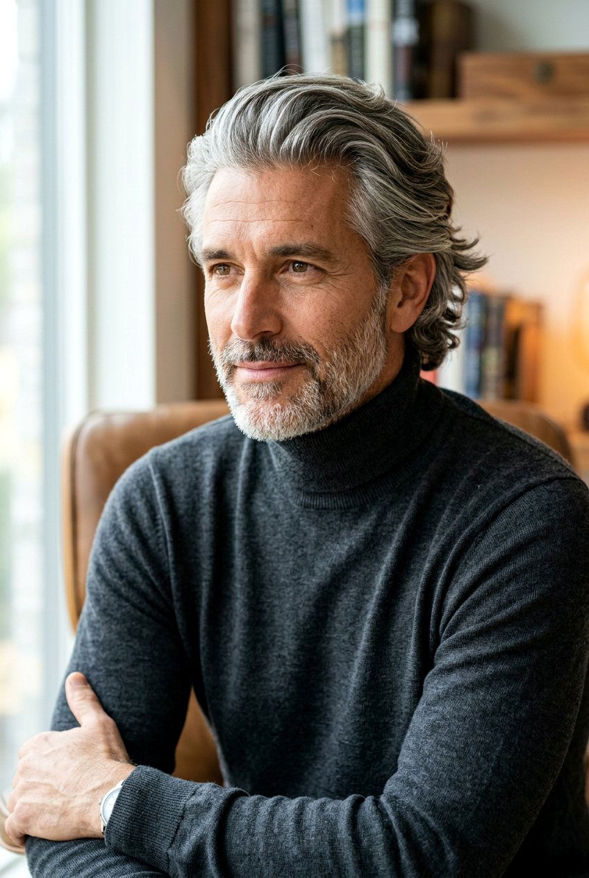 Salt And Pepper Bro Flow - 20 bro flow for medium thick hair men - 20 bro flow for medium thick hair men