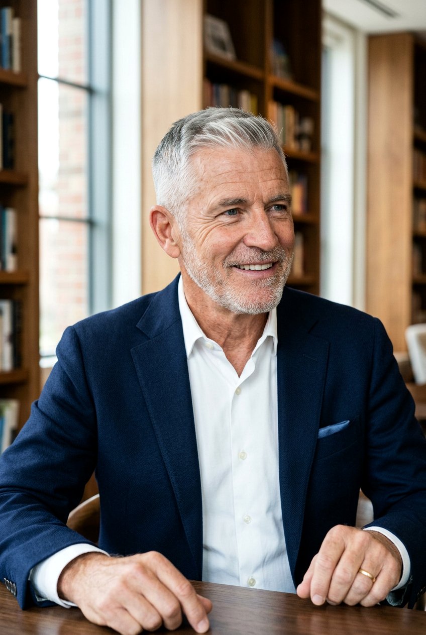 Salt And Pepper Crew Cut - 20 neat crew cut for older men - 20 neat crew cut for older men