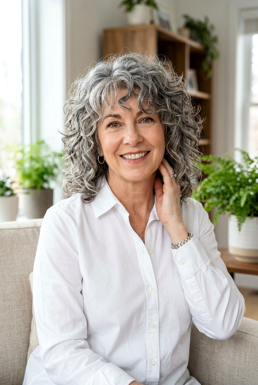 Salt And Pepper Curly Shag - 20 curly shag for mature curly hair - 20 curly shag for mature curly hair