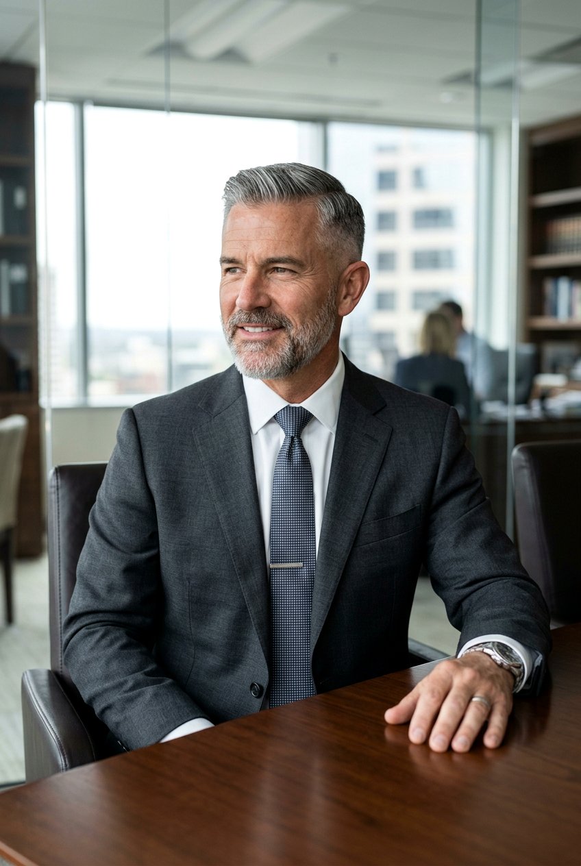 Salt And Pepper Executive Cut - 20 mens haircut for professional office look - 20 men’s haircut for professional office look