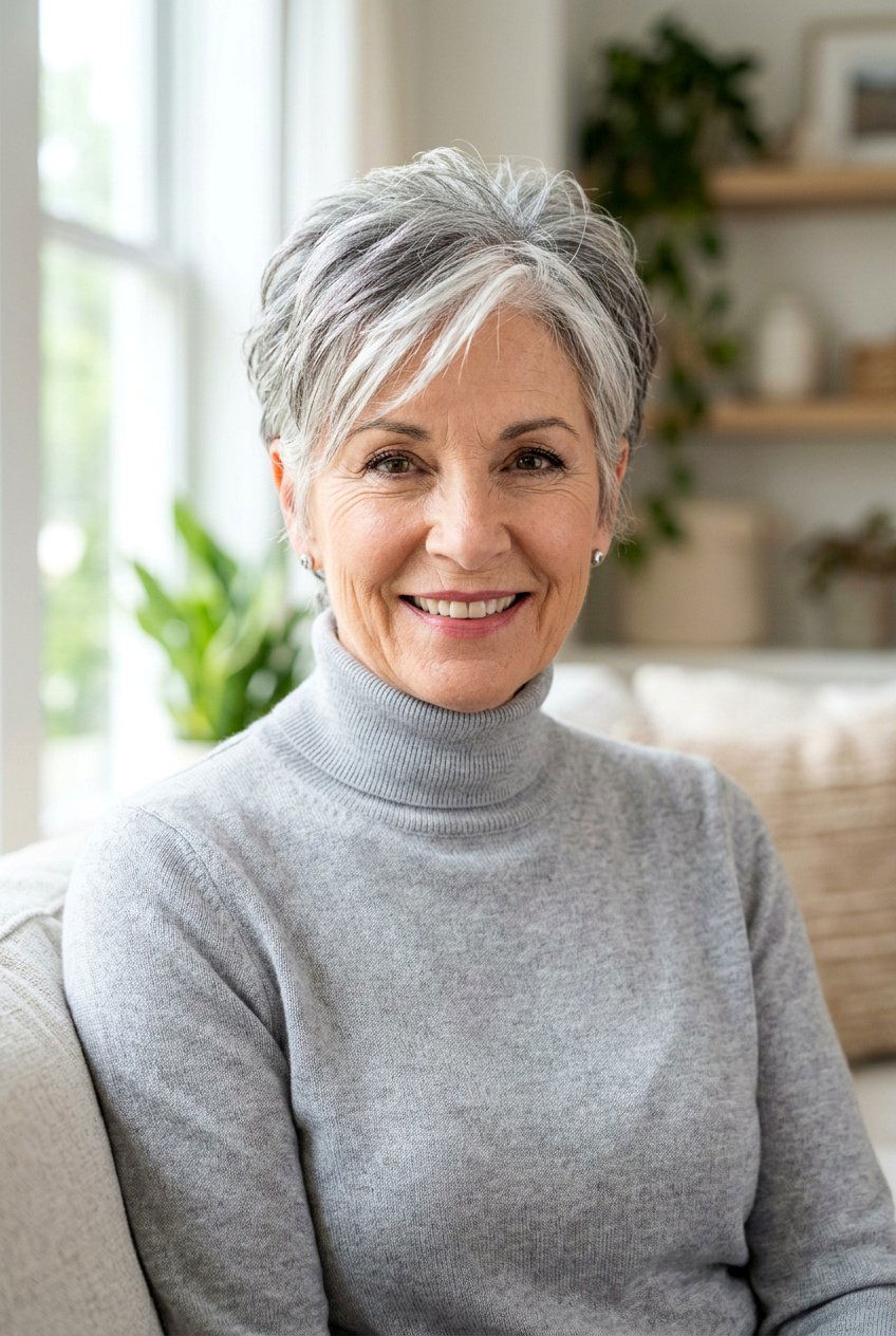 Salt And Pepper Hair - 20 hair color ideas for women over 60 - 20 hair color ideas for women over 60