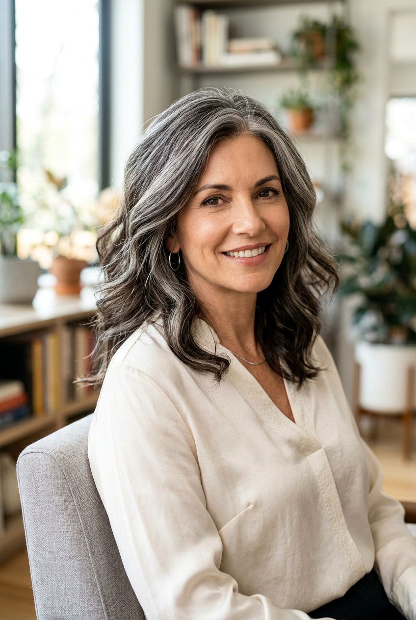 Salt And Pepper Highlights On Brunette Hair - 20 gray blending highlights for brunettes - 20 gray blending highlights for brunettes