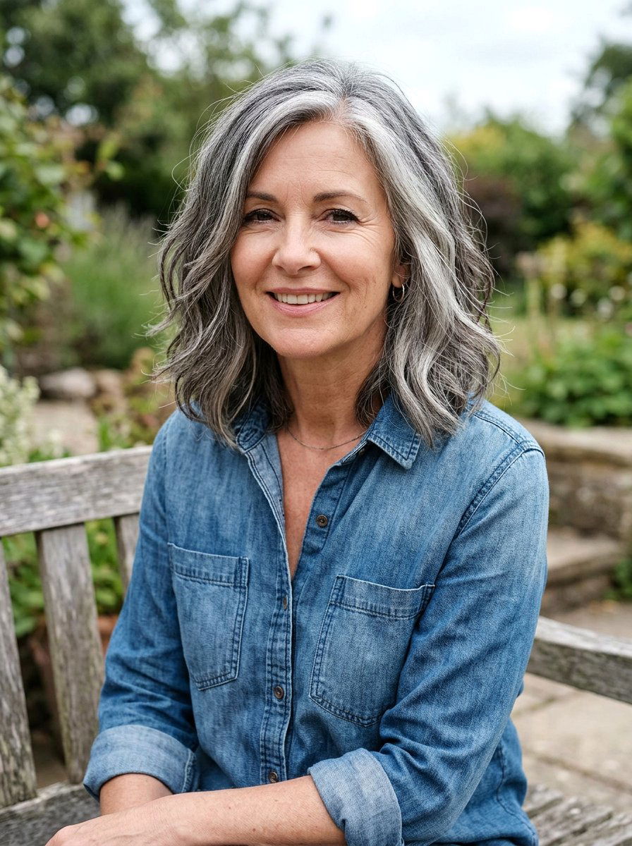 Salt And Pepper Lob Haircut - 20 silver lob haircut for women - 20 silver lob haircut for women