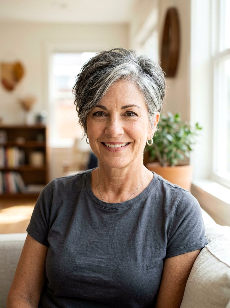 Salt And Pepper Pixie Cut - 20 pixie hair color ideas for mature women - 20 pixie hair color ideas for mature women