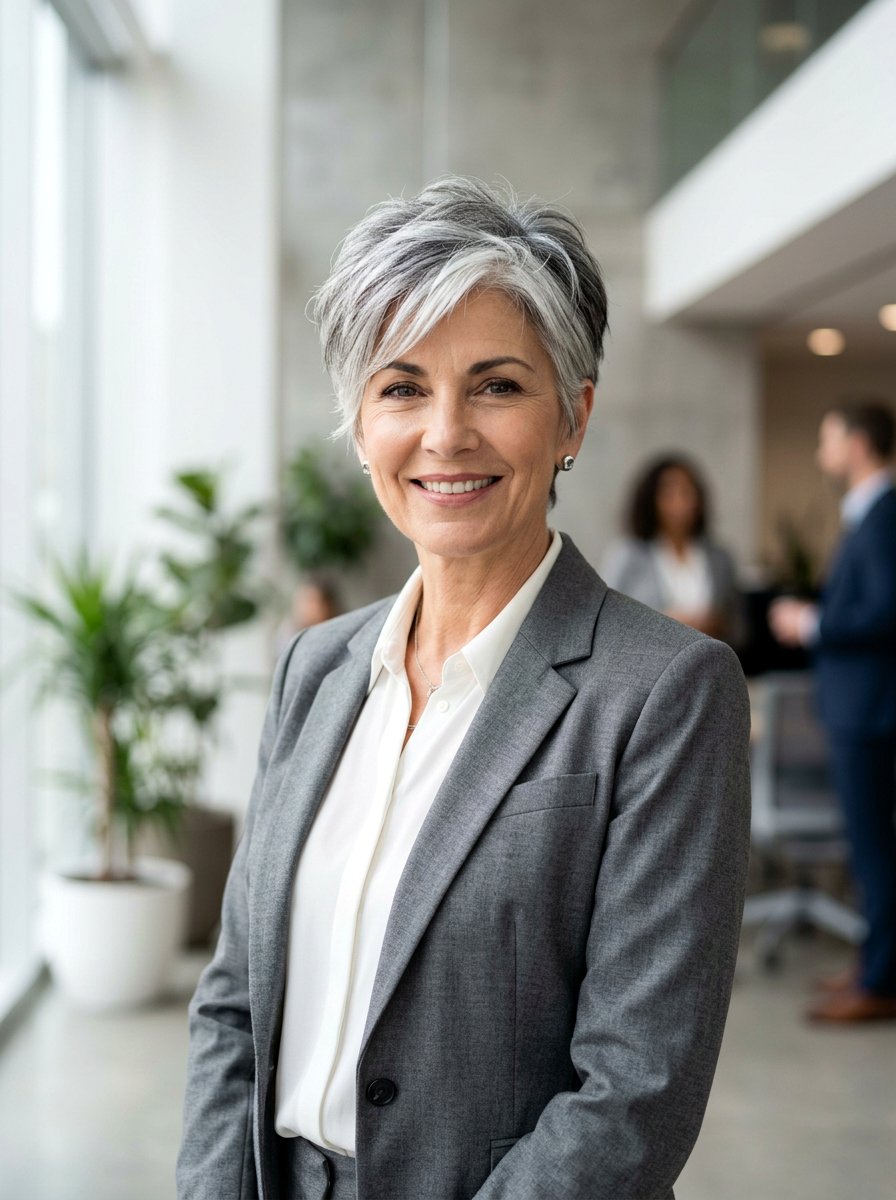 Salt And Pepper Pixie With Shadow Roots - 20 short gray pixie with layers - 20 short gray pixie with layers