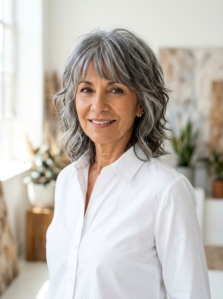 Salt And Pepper Shag Haircut - 20 shag haircut for thin hair over 50 - 20 shag haircut for thin hair over 50