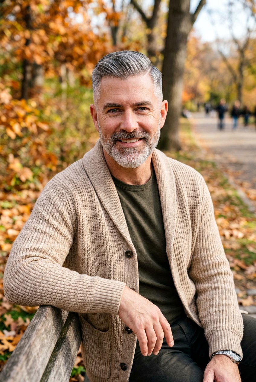 Salt And Pepper Side Part Mid Fade - 20 men salt and pepper side part - 20 men salt and pepper side part