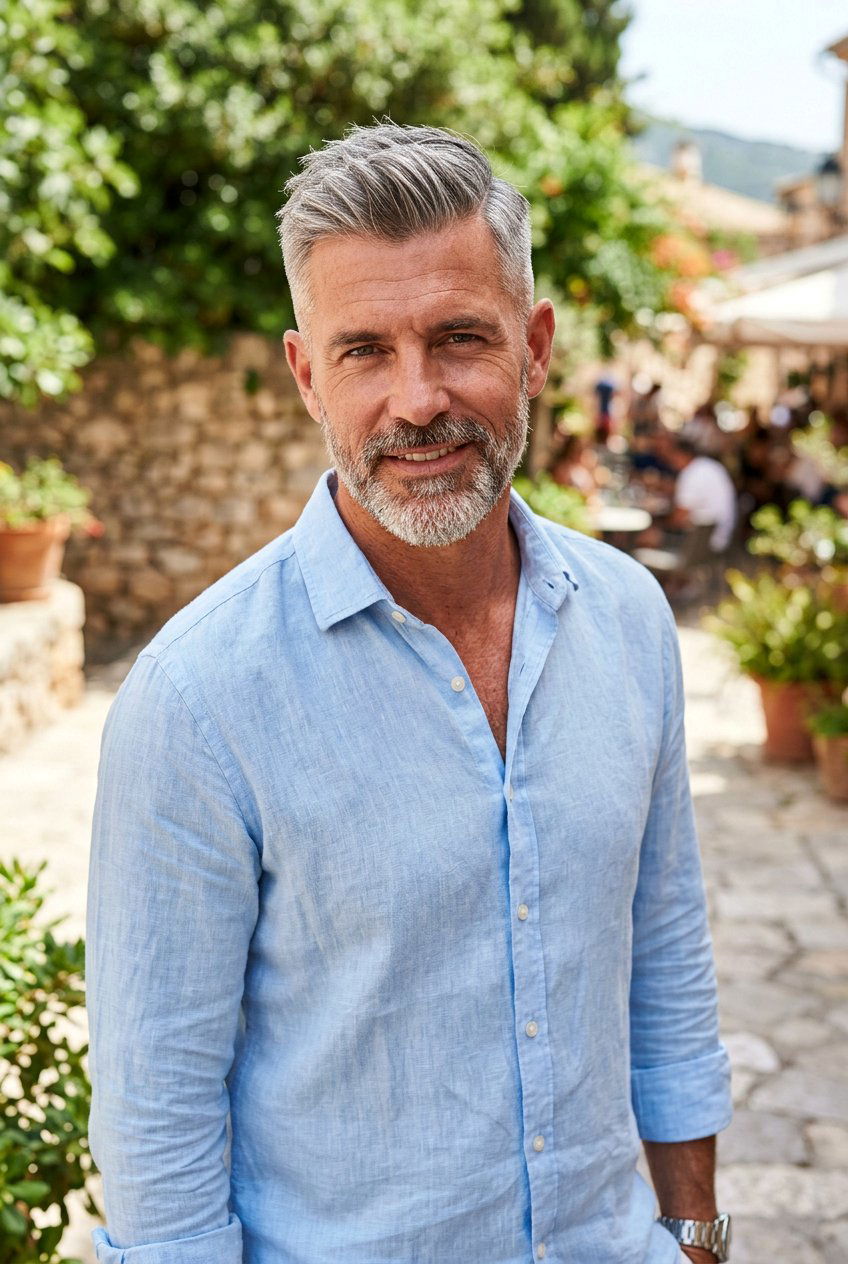 Salt And Pepper Side Part Short Crop - 20 men salt and pepper side part - 20 men salt and pepper side part