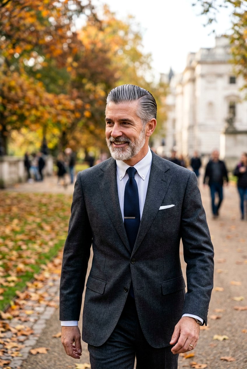 Salt And Pepper Side Part Slick Back - 20 men salt and pepper side part - 20 men salt and pepper side part