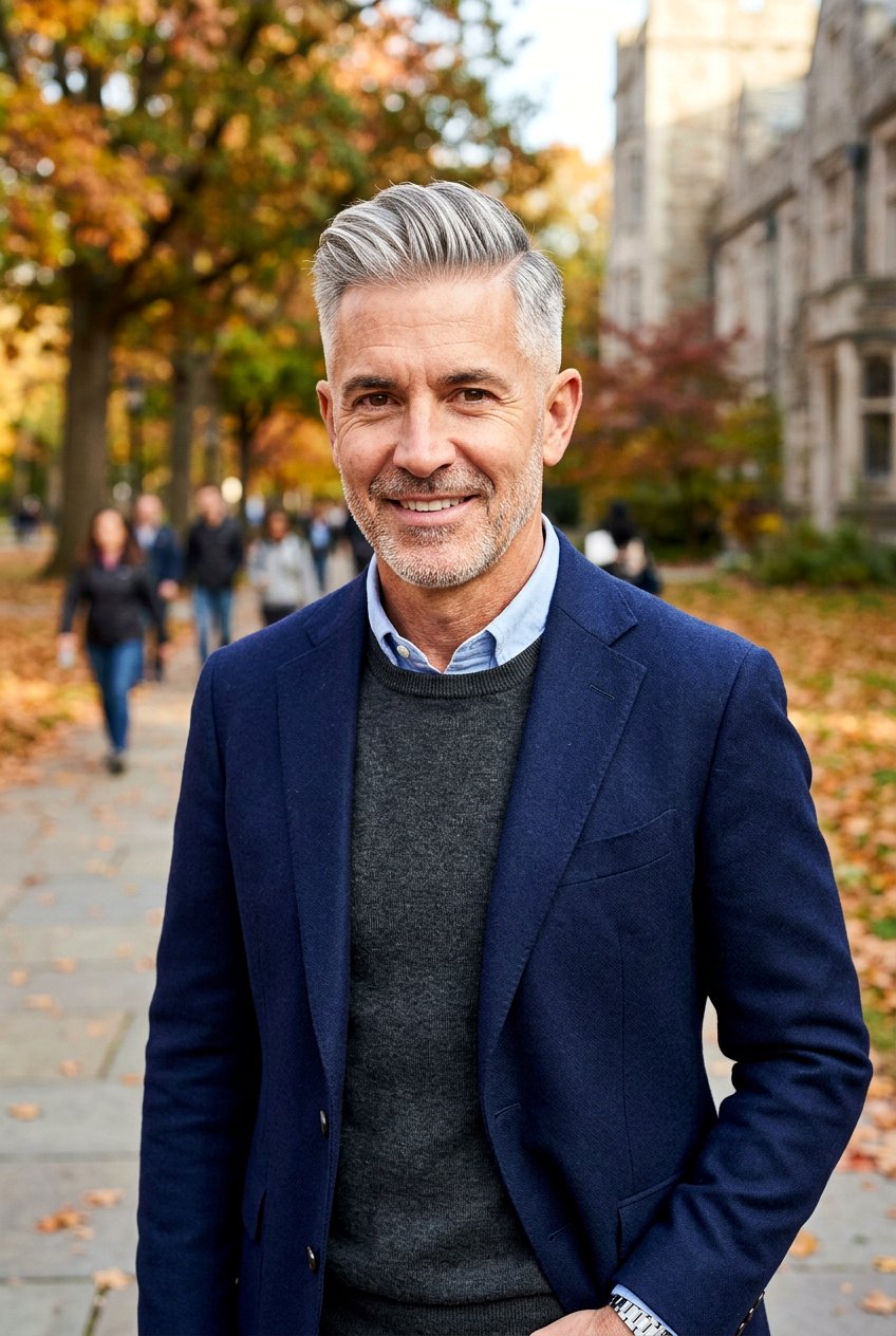 Salt And Pepper Side Part Taper Fade - 20 men salt and pepper side part - 20 men salt and pepper side part