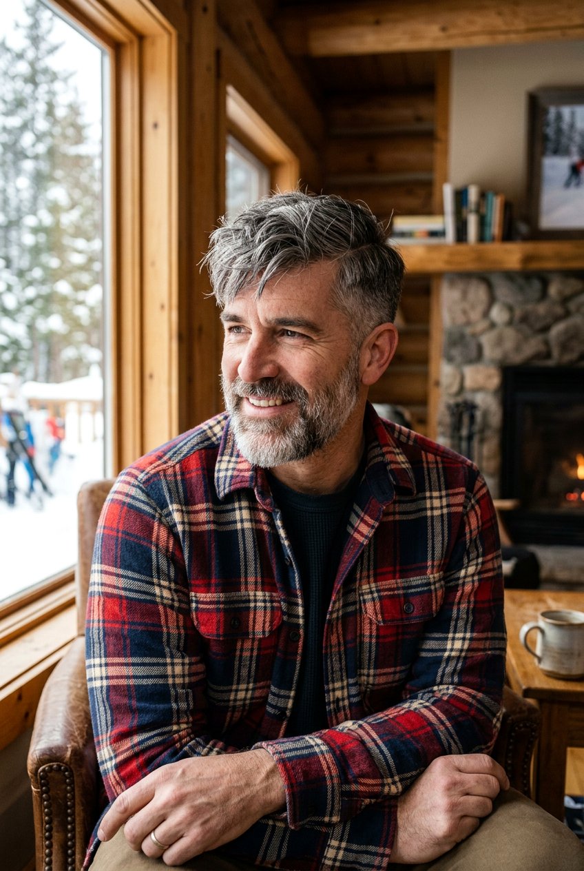 Salt And Pepper Side Part Textured Fringe - 20 men salt and pepper side part - 20 men salt and pepper side part