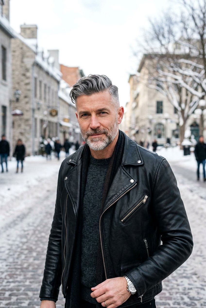 Salt And Pepper Side Part Undercut - 20 men salt and pepper side part - 20 men salt and pepper side part