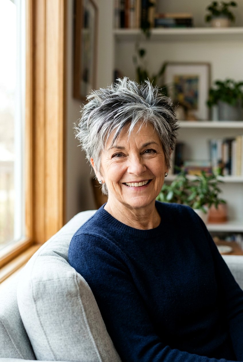 Salt And Pepper Spiky Hair - 20 short spiky haircuts for older women - 20 short spiky haircuts for older women