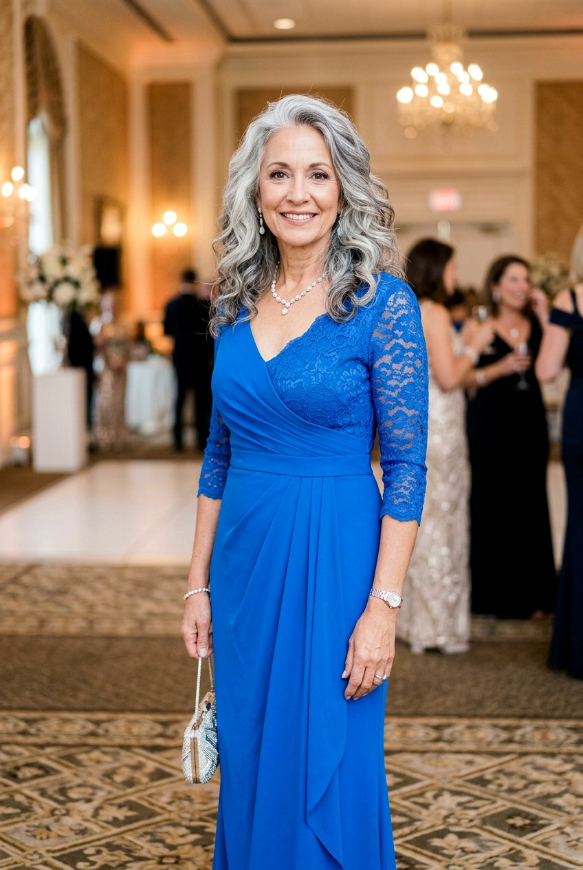 Salt And Pepper Waves - 20 classy wedding guest hairstyles for women over 50 - 20 classy wedding guest hairstyles for women over 50