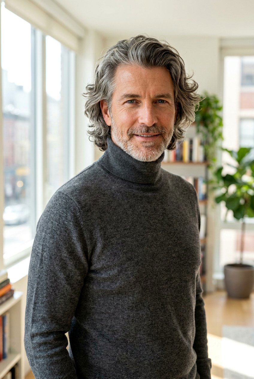 Salt And Pepper Wavy Flow - 20 surfer flow for wavy hair men - 20 surfer flow for wavy hair men