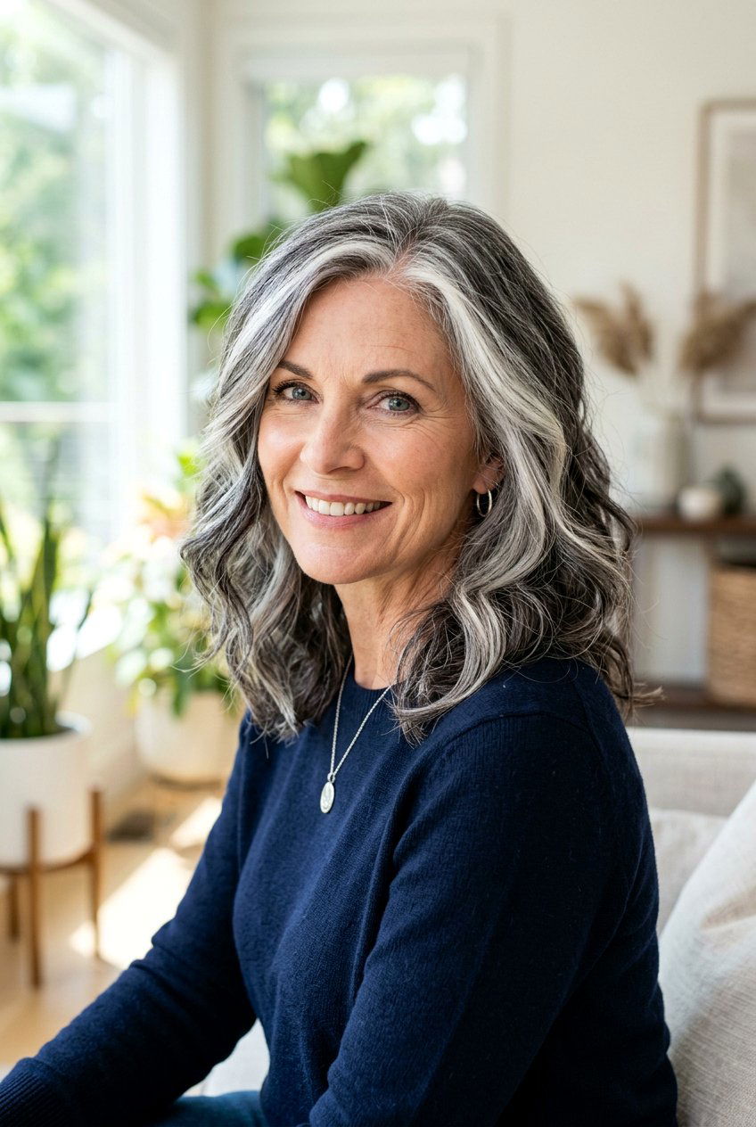 Salt and Pepper Balayage Blend - 20 silver balayage for mature women - 20 silver balayage for mature women