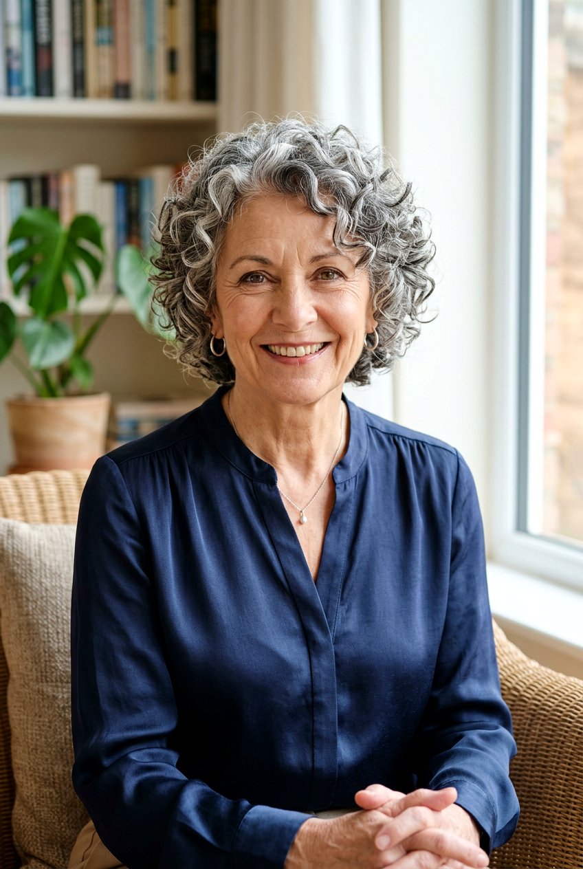 Salt and Pepper Curly Crop - 20 curly pixie for mature women - 20 curly pixie for mature women