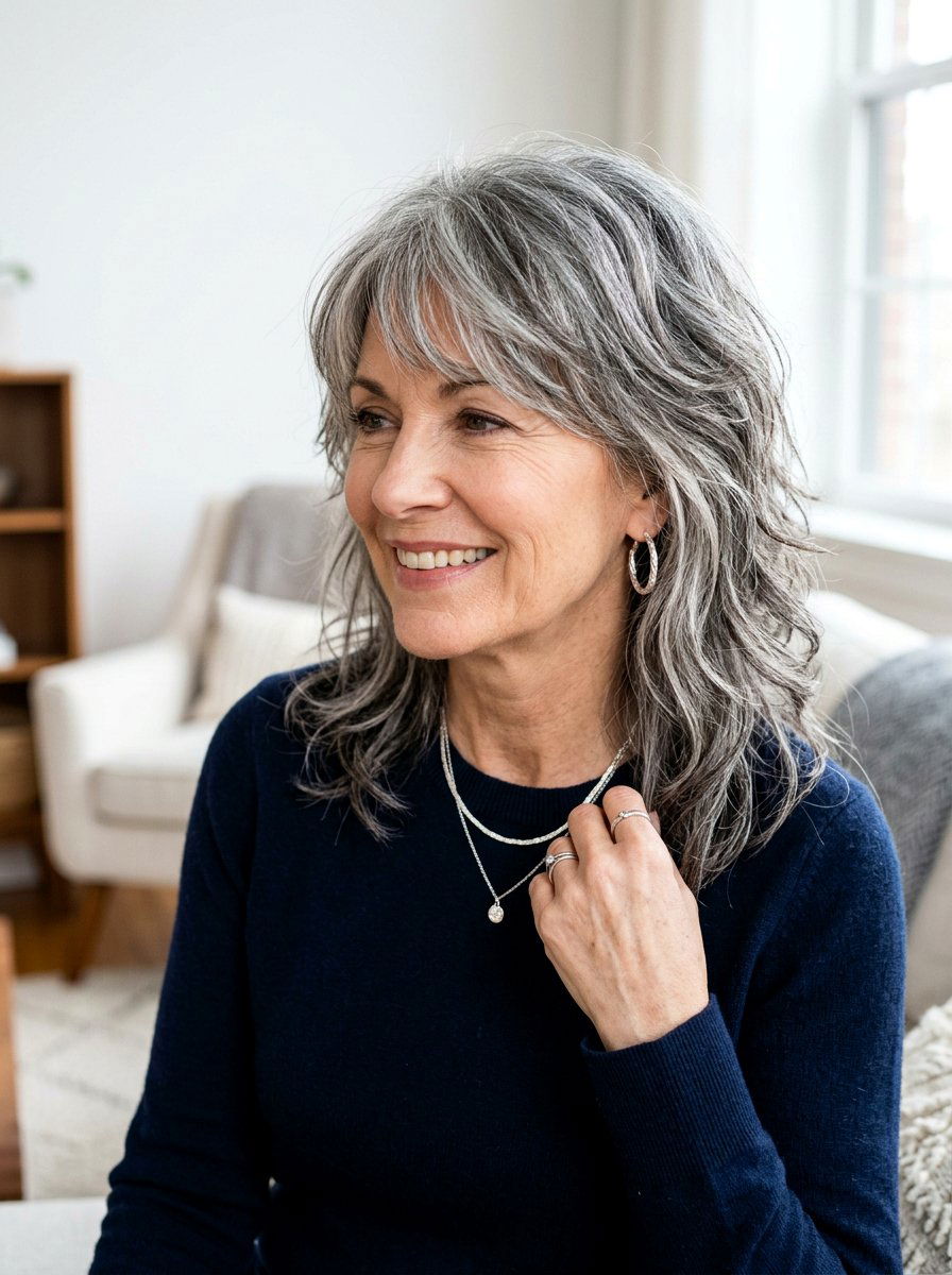 Salt and Pepper Shag - 20 short shag for women over 50 with fine hair - 20 short shag for women over 50 with fine hair