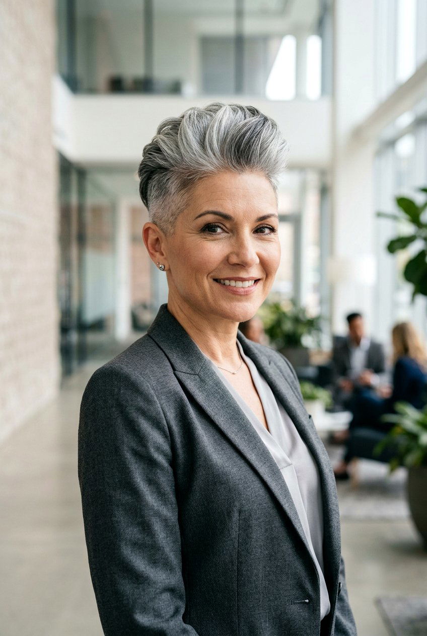 Salt and Pepper Tapered Cut with Charcoal Lowlights - 20 salt and pepper blend with lowlights - 20 salt and pepper blend with lowlights