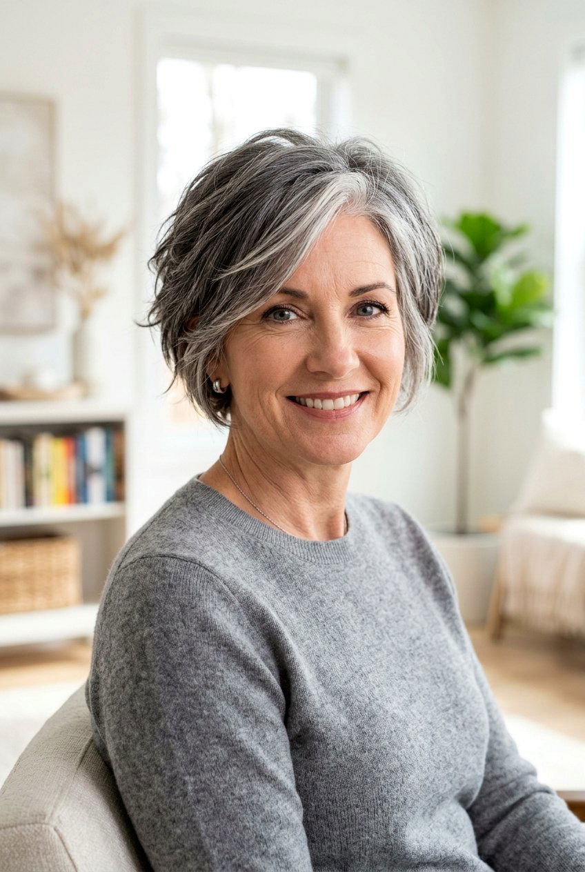 Salt and pepper bixie haircut - 20 modern gray bixie haircut - 20 modern gray bixie haircut