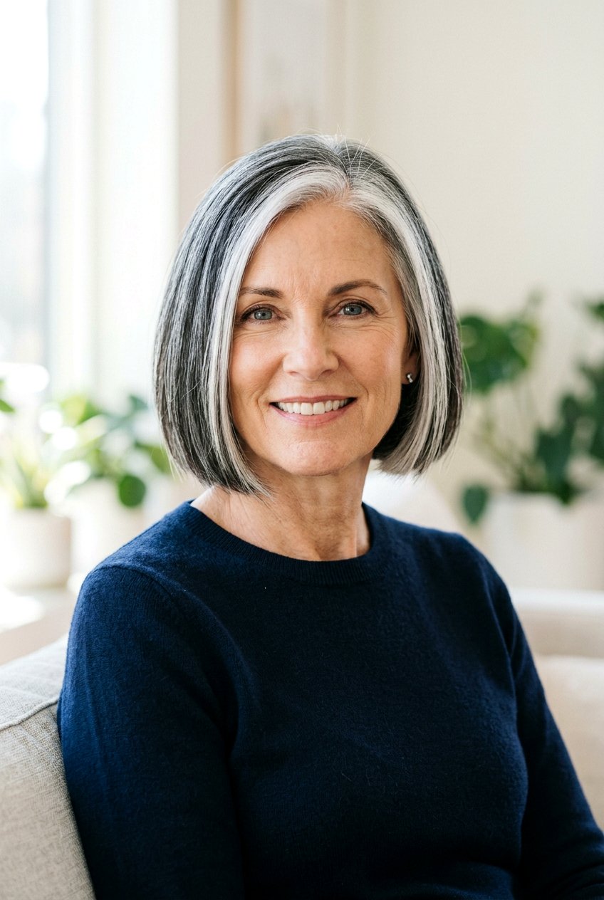 Salt and pepper bob haircut - 20 salt and pepper hair color ideas - 20 salt and pepper hair color ideas