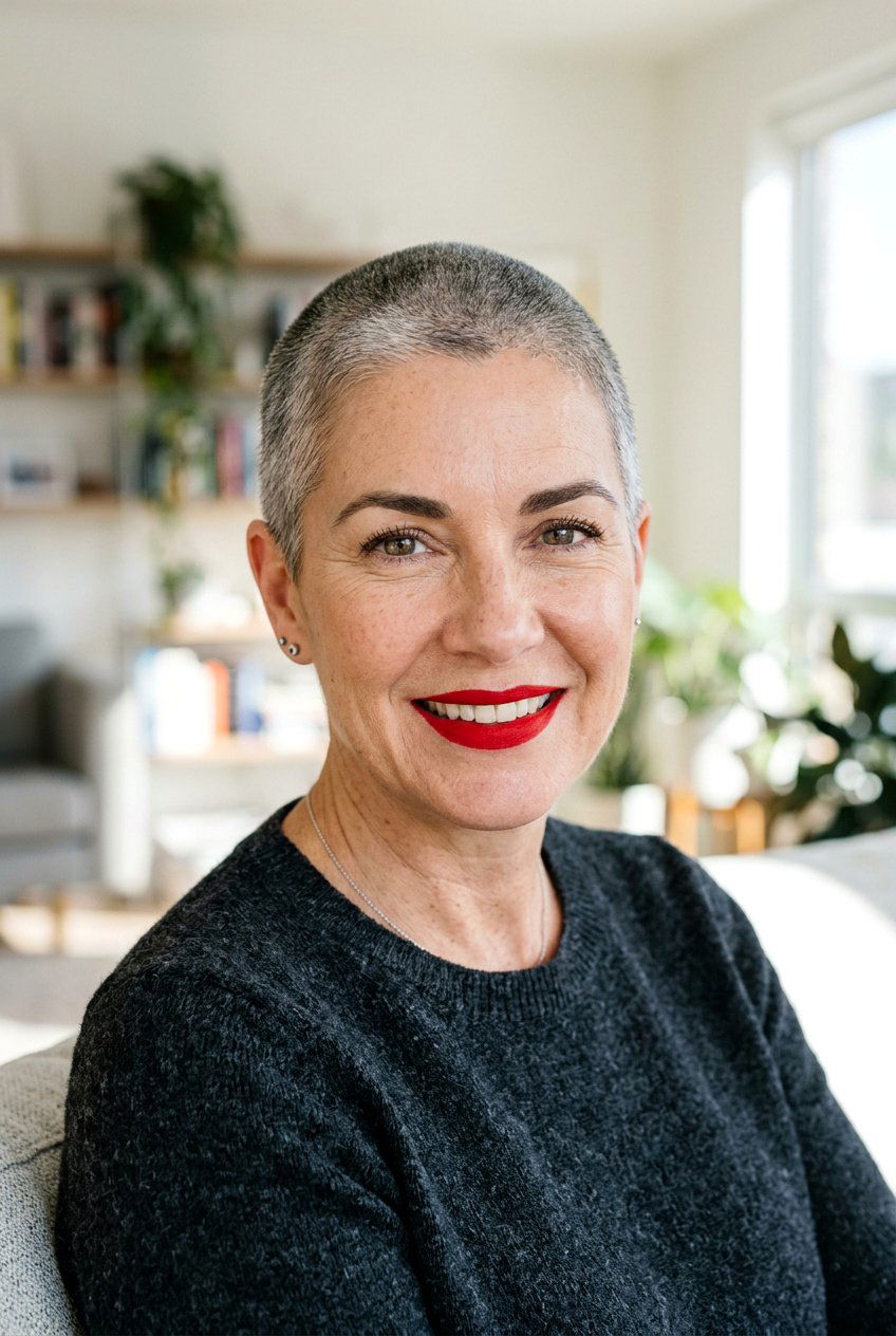 Salt and pepper buzz cut - 20 gray natural hairstyles for black women - 20 gray natural hairstyles for black women