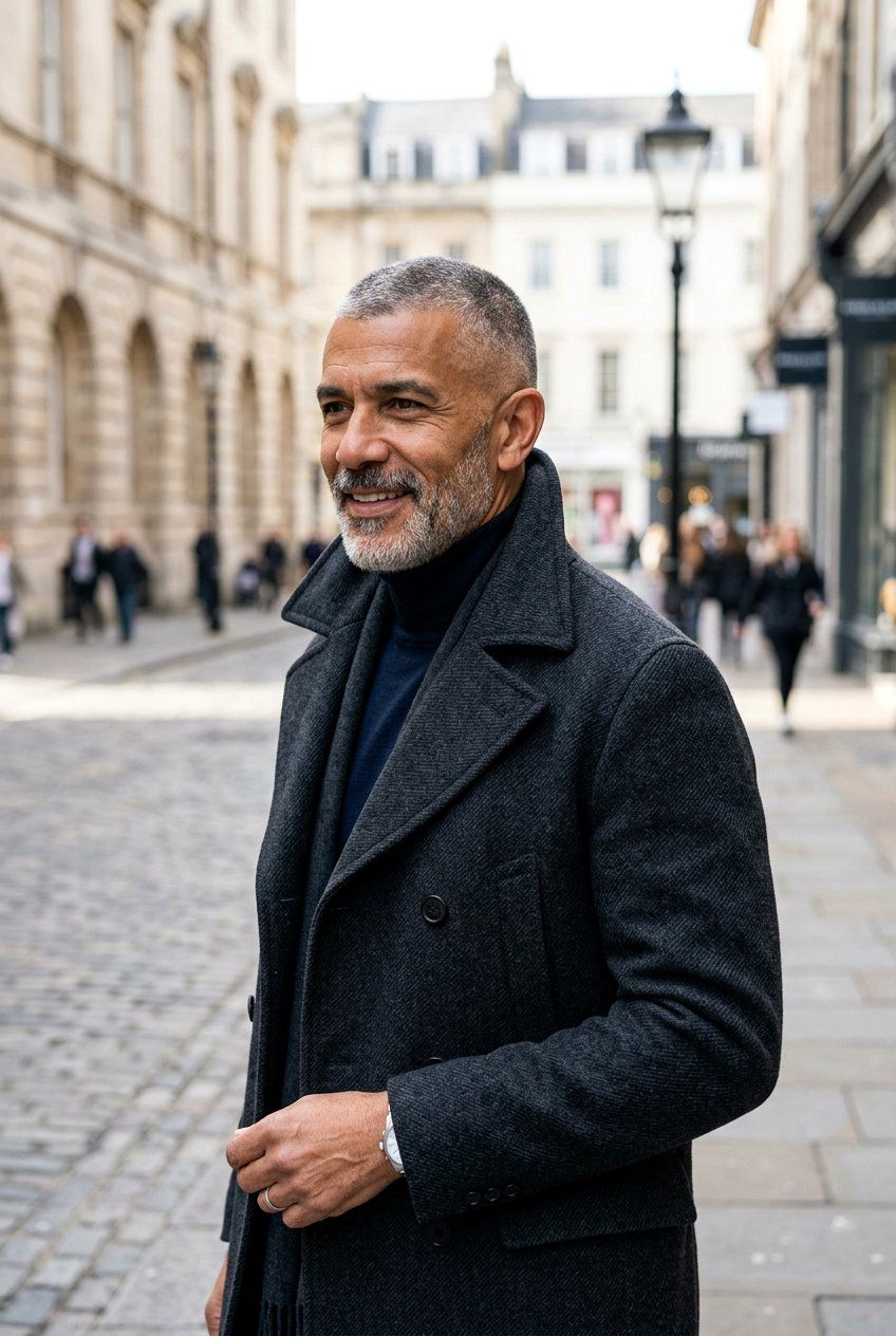 Salt and pepper buzz cut - 20 buzz cut for round face men - 20 buzz cut for round face men