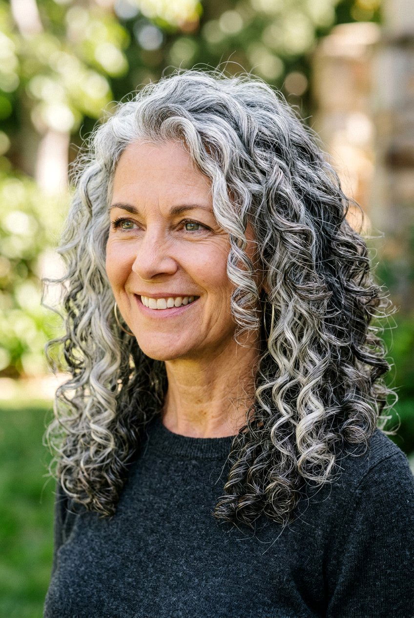 Salt and pepper curly hair - 20 salt and pepper hair color ideas - 20 salt and pepper hair color ideas