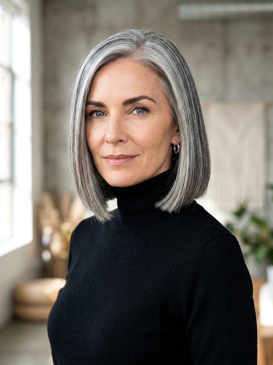 Salt and pepper hyper gloss bob - 20 salt and pepper bob haircut - 20 salt and pepper bob haircut