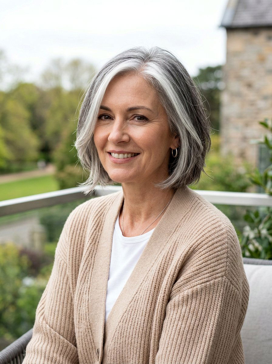 Salt and pepper money piece bob - 20 salt and pepper bob haircut - 20 salt and pepper bob haircut