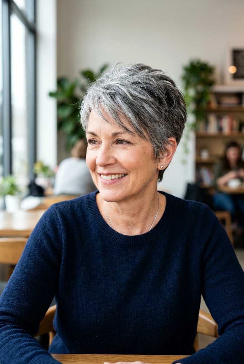 Salt and pepper pixie - 20 low maintenance pixie haircut - 20 low maintenance pixie haircut