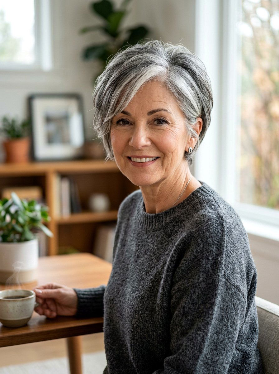 Salt and pepper pixie bob - 20 pixie bob for mature women - 20 pixie bob for mature women