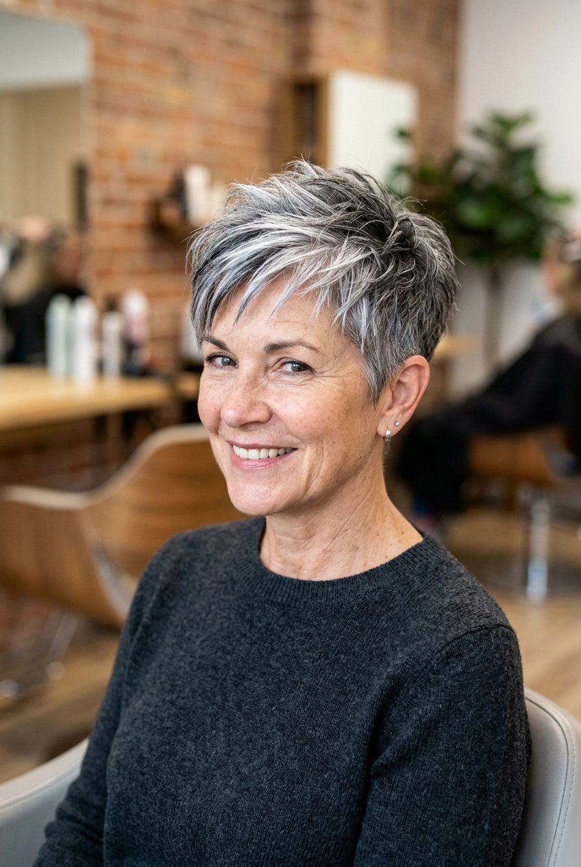 Salt and pepper pixie cut - 20 salt and pepper hair color ideas - 20 salt and pepper hair color ideas