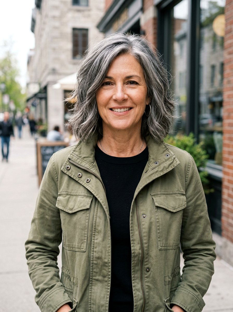 Salt and pepper textured lob - 20 salt and pepper bob haircut - 20 salt and pepper bob haircut