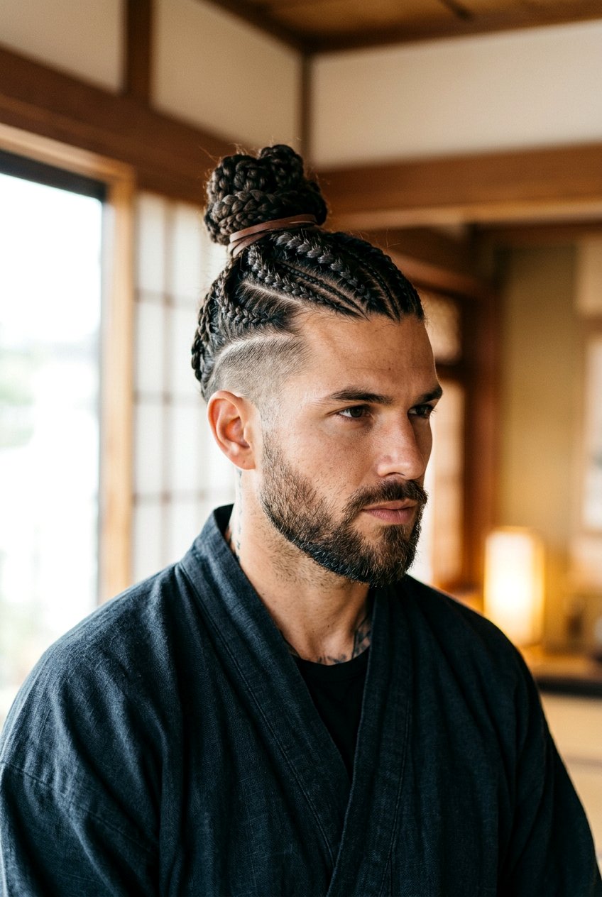Samurai Braided Man Bun - 20 braided man bun hairstyle - 20 braided man bun hairstyle