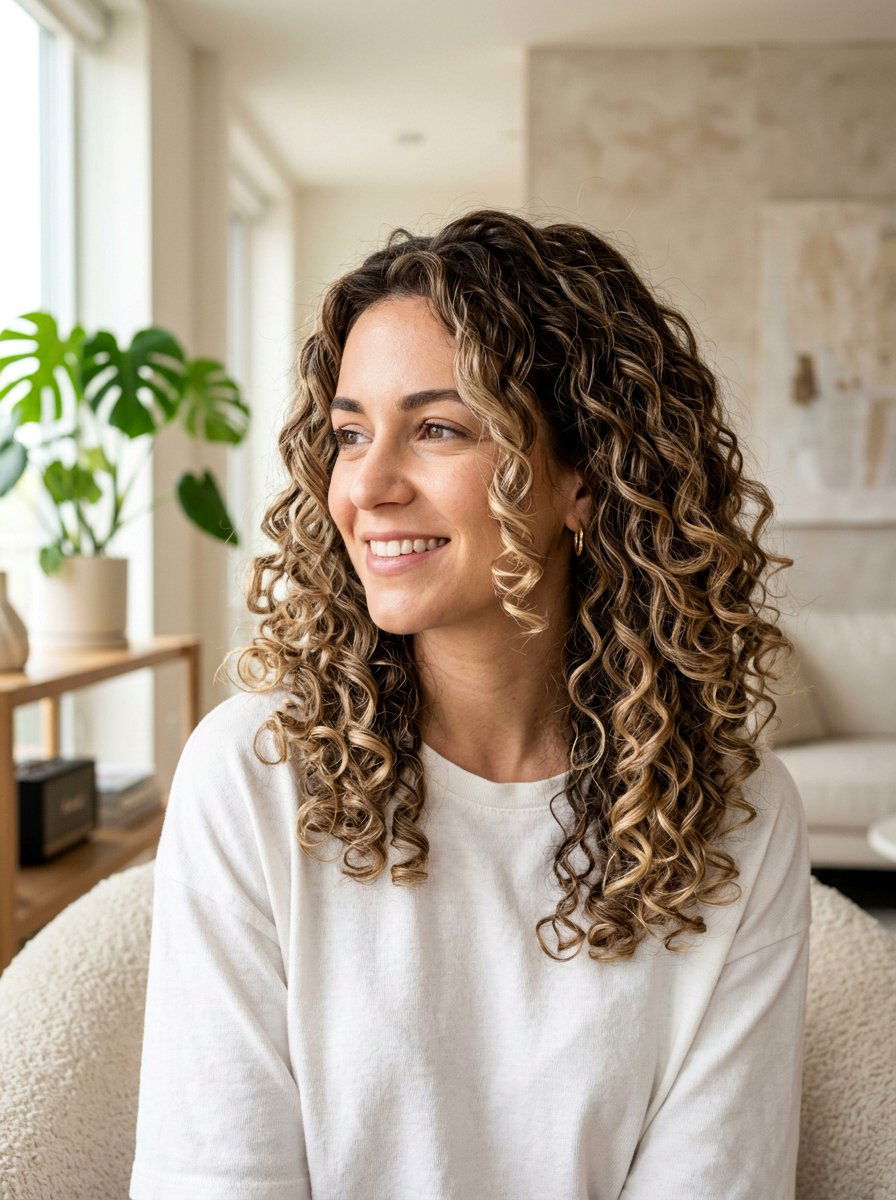 Sandy Beige Balayage On Curly Hair - 20 sandy beige balayage - 20 sandy beige balayage